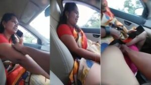 Inside Car Bhabhi Pussy Fingering By Her Lover XXX Video